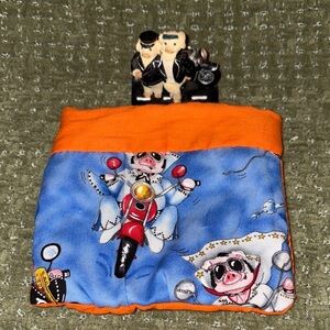 Man and woman pig motorcycle trinket with pig motorcycle bag Harley Davidson